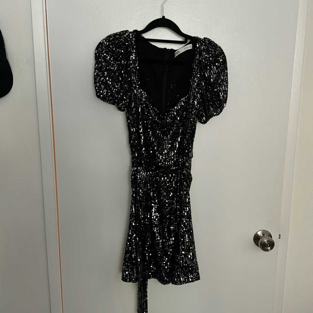 Zara sparkly dress with belt